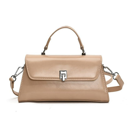 Faux Leather Flap Crossbody Bag