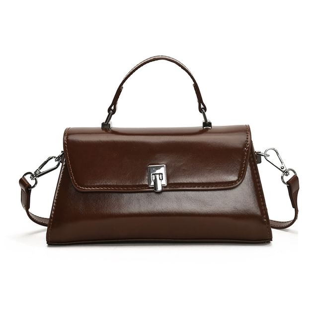 Faux Leather Flap Crossbody Bag