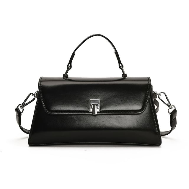 Faux Leather Flap Crossbody Bag