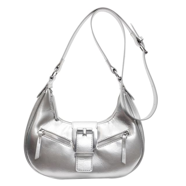 Faux Leather Bucked Shoulder Bag