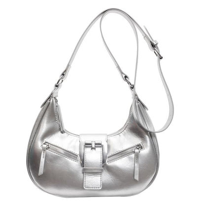 Faux Leather Bucked Shoulder Bag