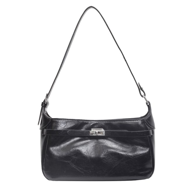 Faux Leather Shiny Shoulder Bag