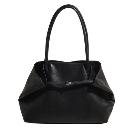 Faux Leather Plain Tote Bag