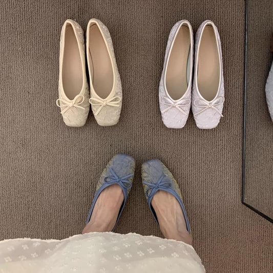 Square-Toe Bow Flats
