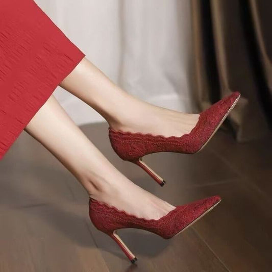 Stiletto Heel Lace Pumps