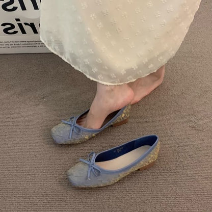 Square-Toe Bow Flats