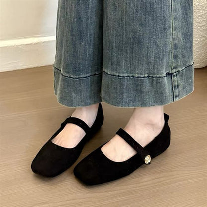 Square-Toe Mary Jane Shoes