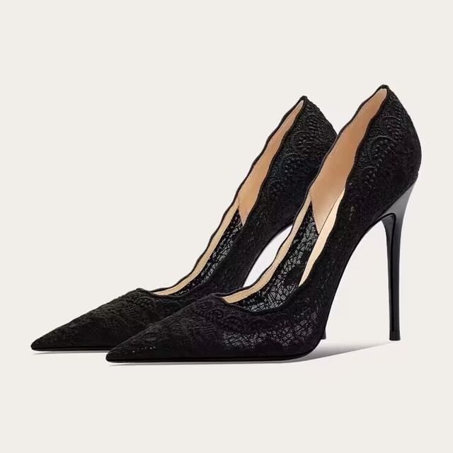 Stiletto Heel Lace Pumps