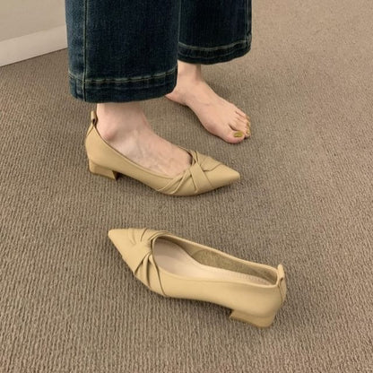 Pointy Shirred Flats