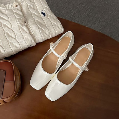 Square Toe Chunky Heel Mary Jane Shoes
