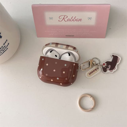 Plaid Polka Dot AirPods / Pro Earphone Case Skin / Charm / Set
