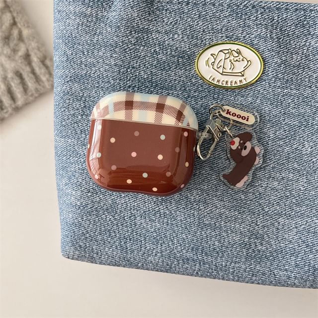 Plaid Polka Dot AirPods / Pro Earphone Case Skin / Charm / Set