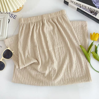 Solid High-Waisted Maxi Skirt