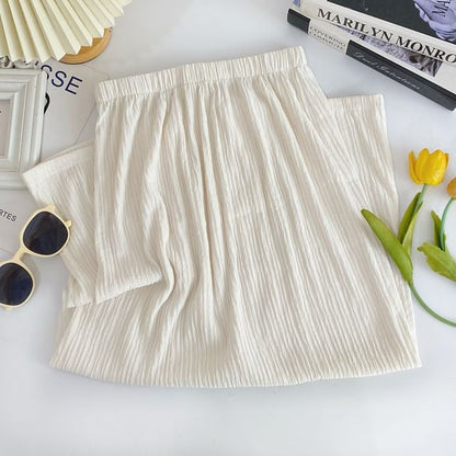 Solid High-Waisted Maxi Skirt