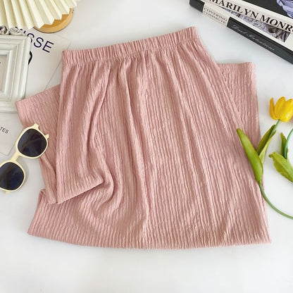 Solid High-Waisted Maxi Skirt