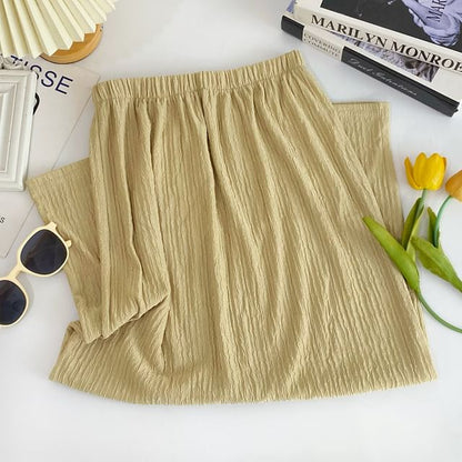 Solid High-Waisted Maxi Skirt