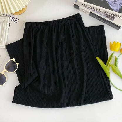 Solid High-Waisted Maxi Skirt
