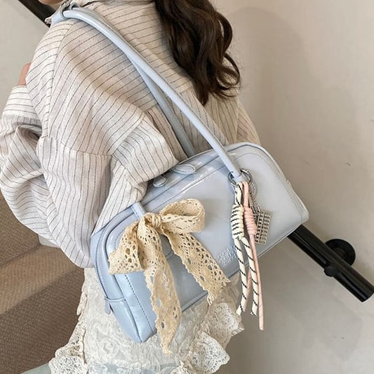 Leather Bag Faux Bowler Lettering