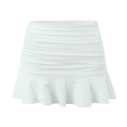 Chic Ruched Ruffle Pencil Skirt with High Waist