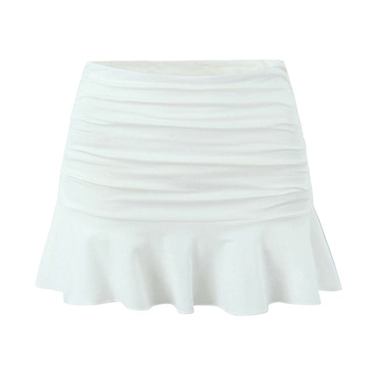Chic Ruched Ruffle Pencil Skirt with High Waist