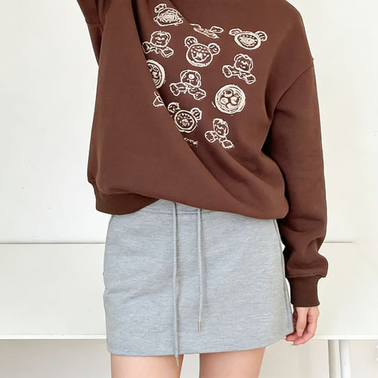 Drawstring Solid A-Line Skirt for Everyday Chic