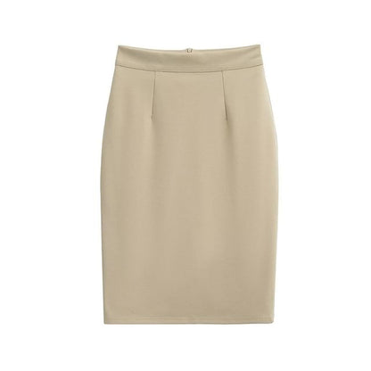 Essential Solid Pencil Skirt with High Rise Silhouette