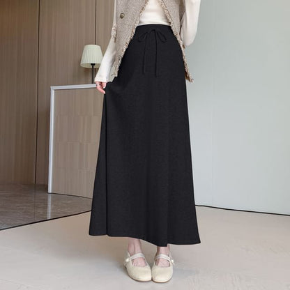 Comfortable Maternity A-Line Skirt with Drawstring Waist