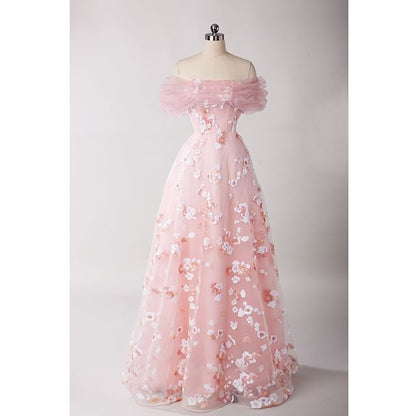 Sequined Off-Shoulder Evening Gown A-Line