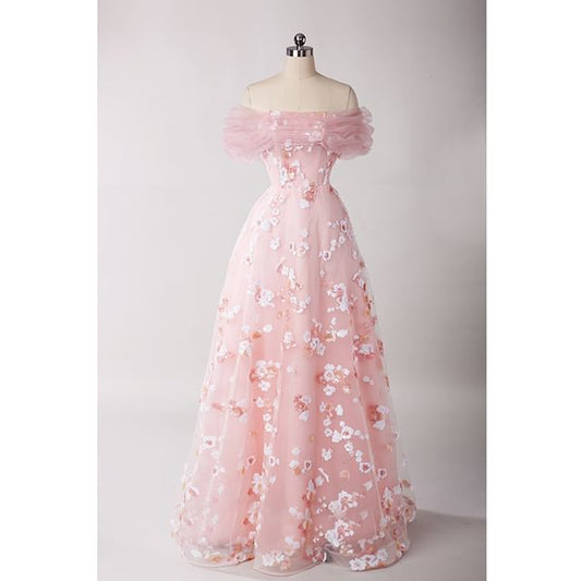 Sequined Off-Shoulder Evening Gown A-Line