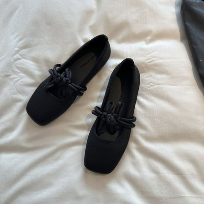 Jane Toe Square Mary Buttoned Flats Plain Frog