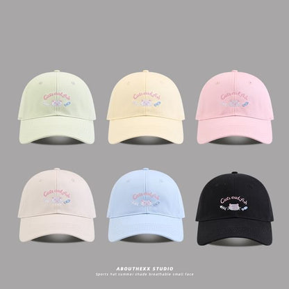 Cartoon Lettering Embroidered Baseball Cap