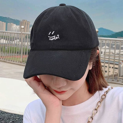 Smiley Embroidered Baseball Cap