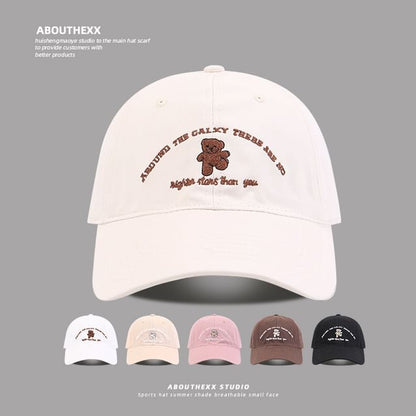 Bear Lettering Embroidered Baseball Cap