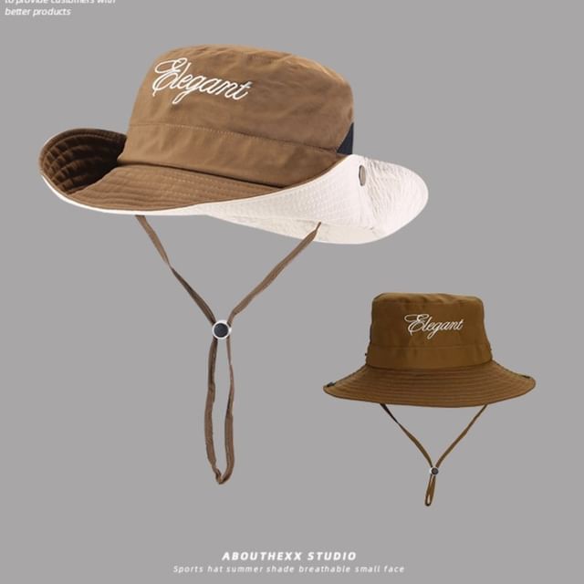 Lettering Embroidered Boonie Hat