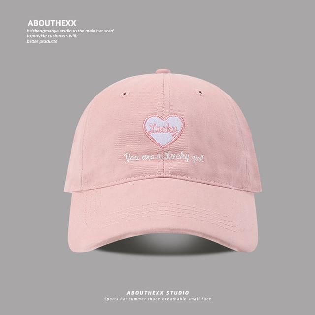 Heart Lettering Embroidered Baseball Cap