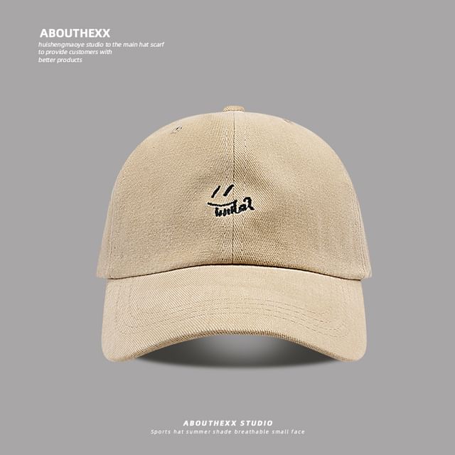 Smiley Embroidered Baseball Cap