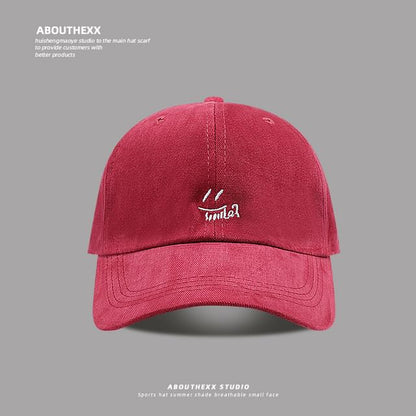 Smiley Embroidered Baseball Cap