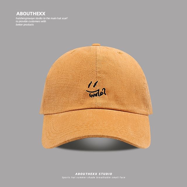 Smiley Embroidered Baseball Cap