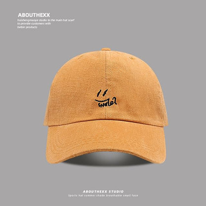 Smiley Embroidered Baseball Cap