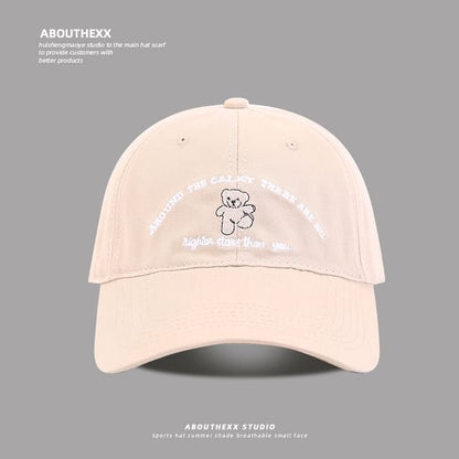 Bear Lettering Embroidered Baseball Cap