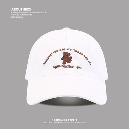 Bear Lettering Embroidered Baseball Cap