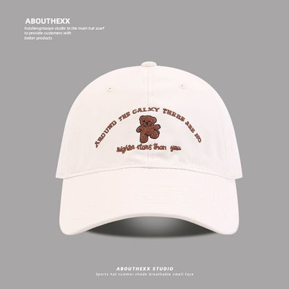 Bear Lettering Embroidered Baseball Cap