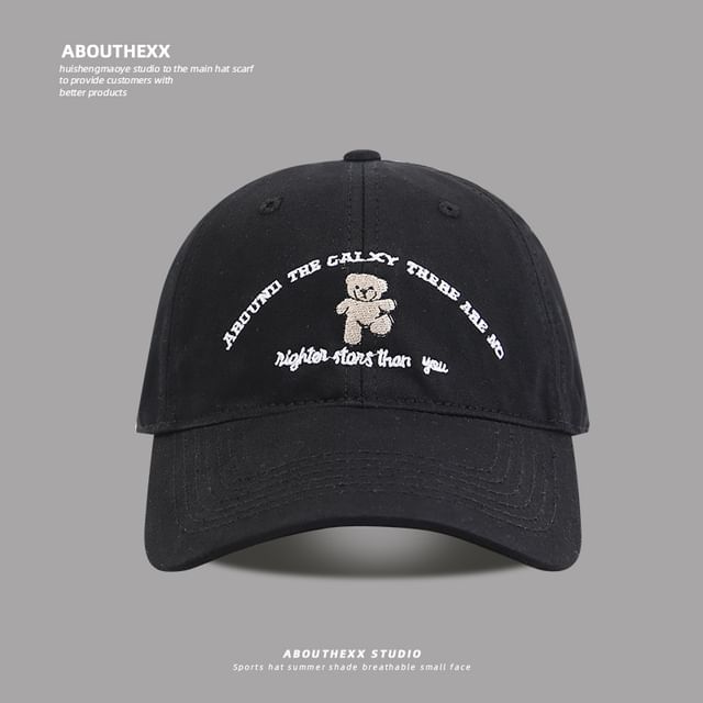 Bear Lettering Embroidered Baseball Cap