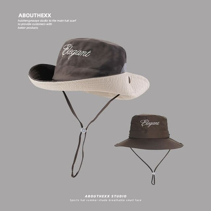 Lettering Embroidered Boonie Hat