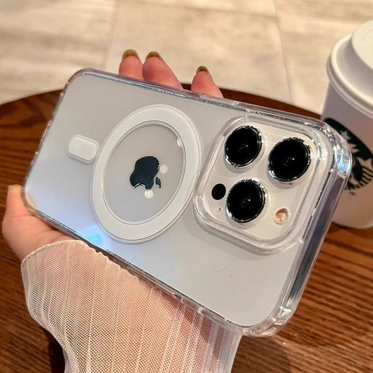 (Compatible Magnetic Case Transparent MagSafe) Phone with