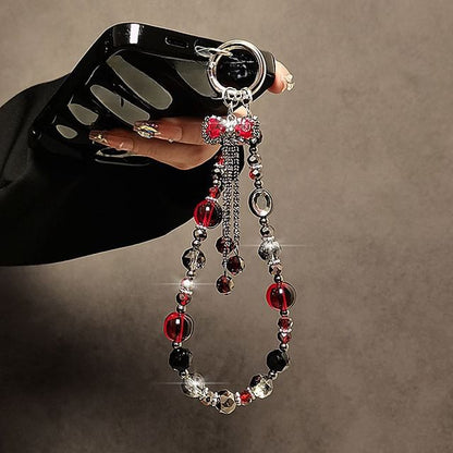 Strap Phone Faux Crystal Bow