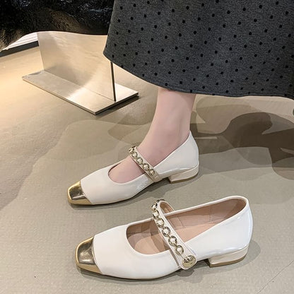 Square Cap Toe Mary Jane Pumps