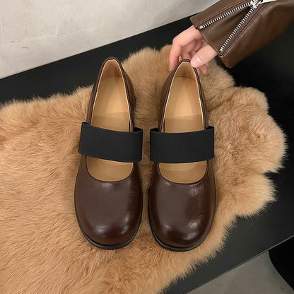 Faux Leather Mary Jane Pumps