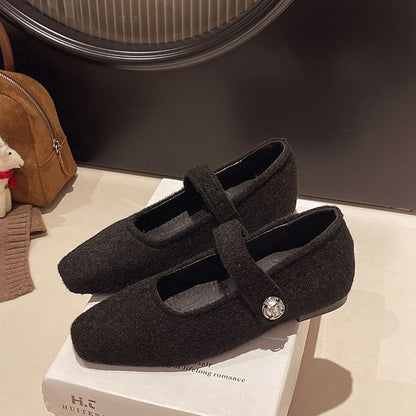 Square Toe Hidden Wedge Mary Jane Pumps