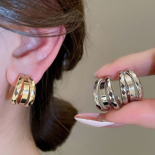 Layered Geometric Hoop Earring
